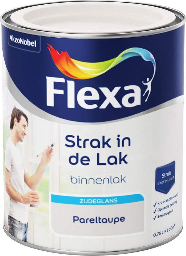Flexa - Teinté dans la peinture - A base d'eau - Brillant soyeux - taupe nacré - 0,75 litre 