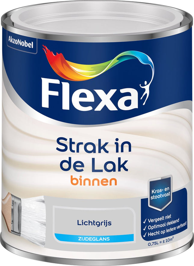 Flexa Tight in the Lacquer - À base d'eau - Brillant soyeux - gris clair - 750 ml