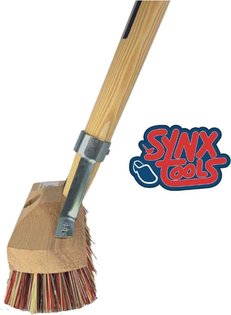 Synx Tools Union Luiwagen mix Nylon extra hard 22cm - Tegel Bezem Schrobber- Bezemsteel - Schoonmaakbezem - Schrobborstels - Bezems Met Steel 150 cm