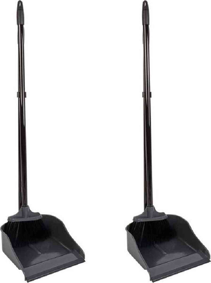 2x Synx Tools Luxe Stoffer en Blik Zwart - 83x24x18 cm