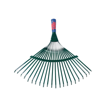 Synx Tools Rasenrechen Grüner Rechen - 22 Zähne | Grün - Verzinkt - Rechen/Bodenlockerer - ohne Stiel