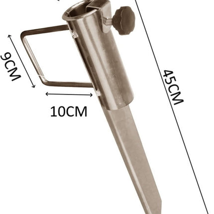 metalen grondpen en grondanker voor parasol met verstelknop – Synx Store