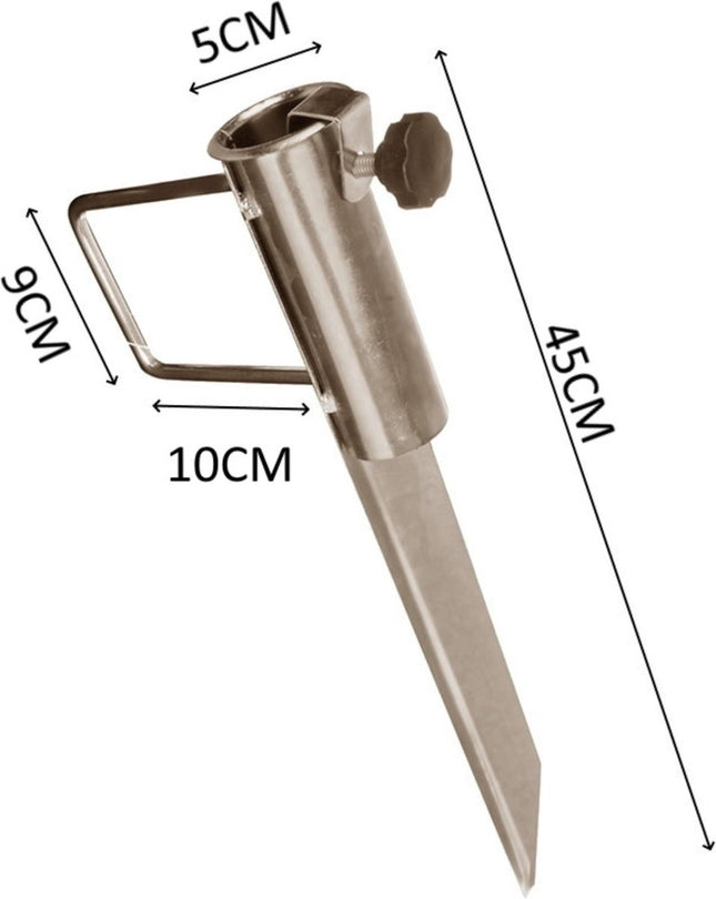 metalen grondpen en grondanker voor parasol met verstelknop – Synx Store