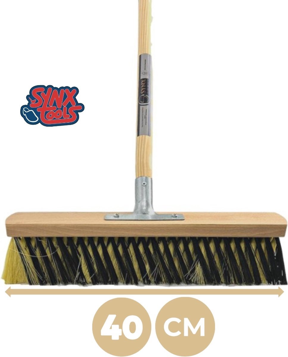 Rechte Schoffel 20cm en X Bezem 40cm La Crema Binnenbezem -Schoffel Steel met Hilt