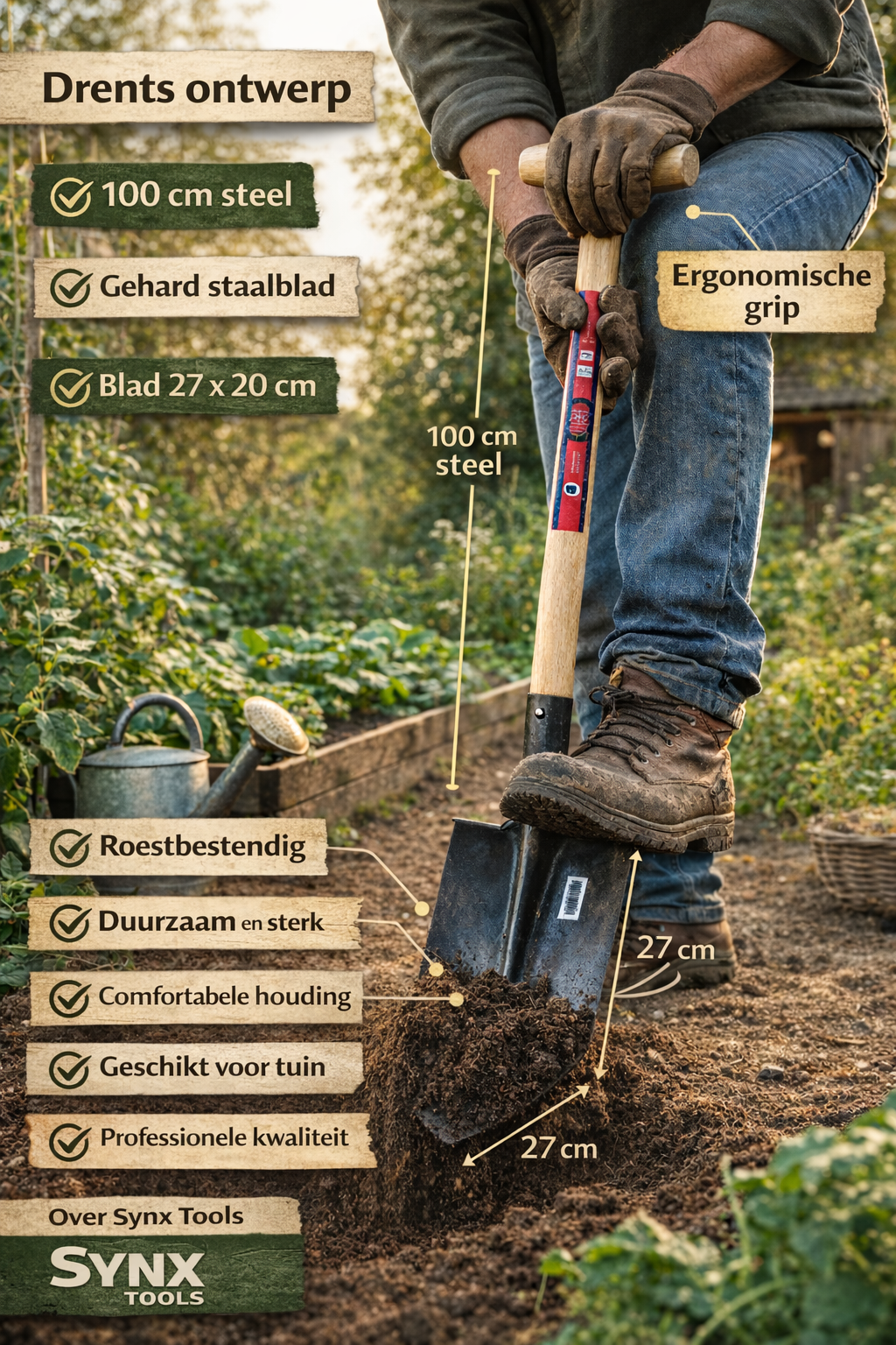 Bats schep drents ontwerp 120cm 