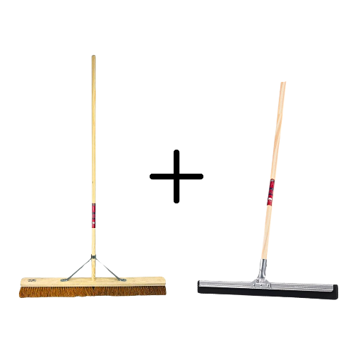 Synx Tools Coco Binnenbezem 90cm + Vloertrekker 35cm met Steel 120cm 