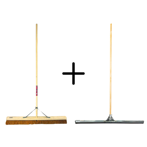 Coco Binnenbezem 90cm + Vloertrekker 75cm met Steel 150cm 