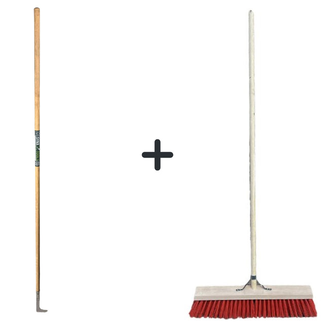 Synx Tools Voegenmes 150 cm Met Steel en Nylon Straatbezem 35 cm - Nylon - Buitenbezem - Met steel 150 cm