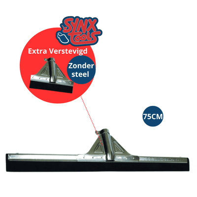 Synx Tools Vloertrekker 75 cm zwart synthetisch rubber - Trekkers/moppen - Dweilen - Schoonmaakartikelen - Vloerreiniger - Zonder Steel