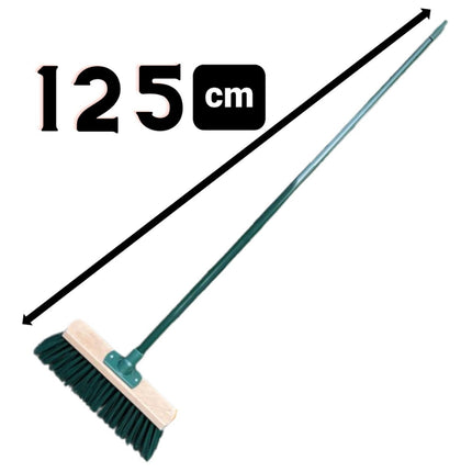 Synx Tools Couteau à joint 150 cm et Balai de rue avec manche 120cm 30cm Vert - Balai - Nettoyage - Brosse à désherber - Couteau à désherber - Grattoirs - Grattoir à joint avec manche 150cm