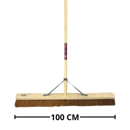 Synx Tools Zaalveger 100cm - Bezem - zachte bezem - Brede bezem - kokosbezem - bezemsteel 150cm