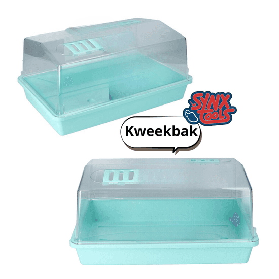 Synx Tools Kweekbak kweekkastje met deksel 37,5 cm - Tuinieren/Moestuinbak - Moestuin artikelen - Tuin benodigdheden - Vensterbank