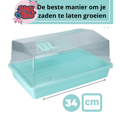 Synx Tools Kweekbak kweekkastje met deksel 37,5 cm - Tuinieren/Moestuinbak - Moestuin artikelen - Tuin benodigdheden - Vensterbank