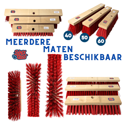 Buiten bezem 40 cm met kunststof haren voor tuinwerkzaamheden