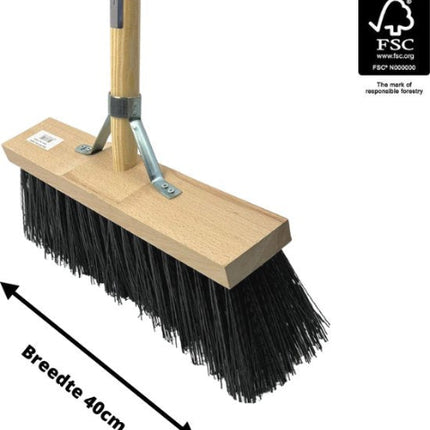 Nylon Straatbezem Zwart 40 cm 