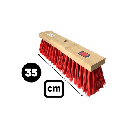 Straatbezem 35 cm zonder steel met harde nylon borstel