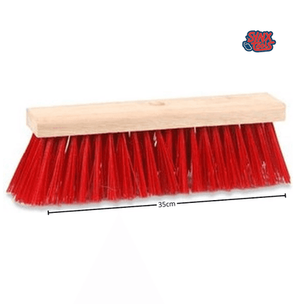 Straatbezem 35 cm zonder steel met harde nylon borstel