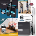 Stoffer en Blik met lange steel 121 cm set van 6 - Synx Tools Veger en blik met lange steel - Stoffer & Blik Met Schoonmaaktanden - veger en blik