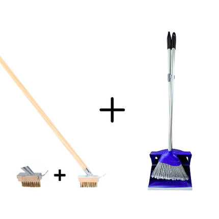 Synx Tools Onkruidborstel set + Stoffer en Blik met Steel 95 cm