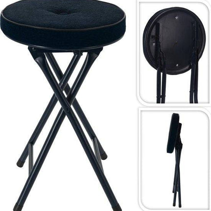 Beistellhocker/Stuhl - Zusammenklappbar - Schwarz/Blau/Braun/Grün - Ribcord - T33 x H49 cm