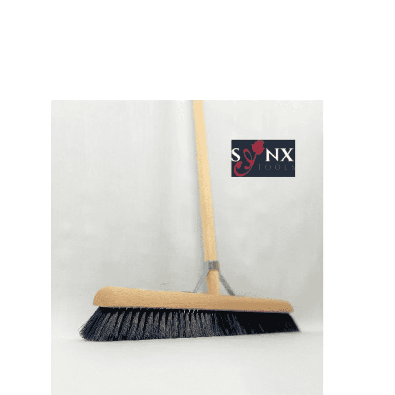 Synx Tools Zaalveger 50cm - Paardenhaar / Kamerveger - Zachte bezem 50 cm - Bezems Binnen - Bezem zacht met Steel 150 cm
