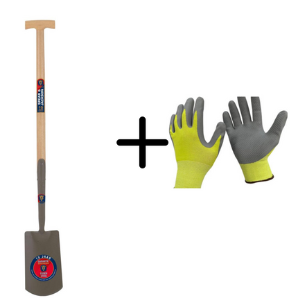 Spear & Jackson Spade Gesmeed 120 cm steel + Spear & Jackson Gerecycled tuinhandschoenen maat S