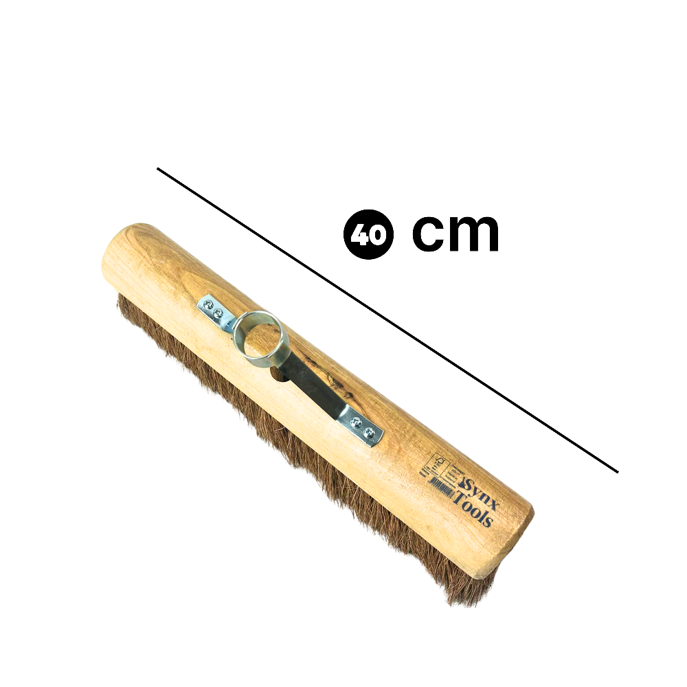 Synx Tools Coco Bezem los 40 cm Zaalveger met steelhouder - Cocosharen - Zachte haren - Binnenbezem - koko bezem - zonder steel