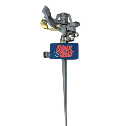 Synx Tools Sektorsprinkler – Sprühgerät – Messing – 360 Grad – Sektorbegrenzer – 14 m Reichweite