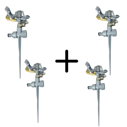 Synx Tools sectorsproeier set van 4 - sproeier - Messing - 360 graden - sectorbegrenzer - 14 M reikwijdte