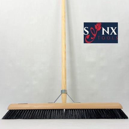 Synx Tools Paardenhaar 60cm + Vloertrekker 35cm met Steel 120cm - Kamerveger – Vloerreiniger – Moppen – Zachte binnenbezem met steel 160cm