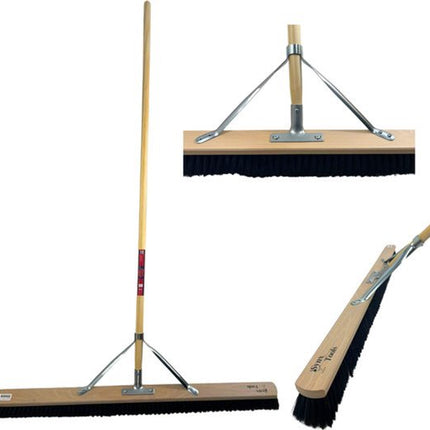 Synx Tools Paardenhaar 80cm + Vloertrekker 35cm met Steel 120cm - Kamerveger – Vloerreiniger – Moppen – Zachte binnenbezem met steel 160cm
