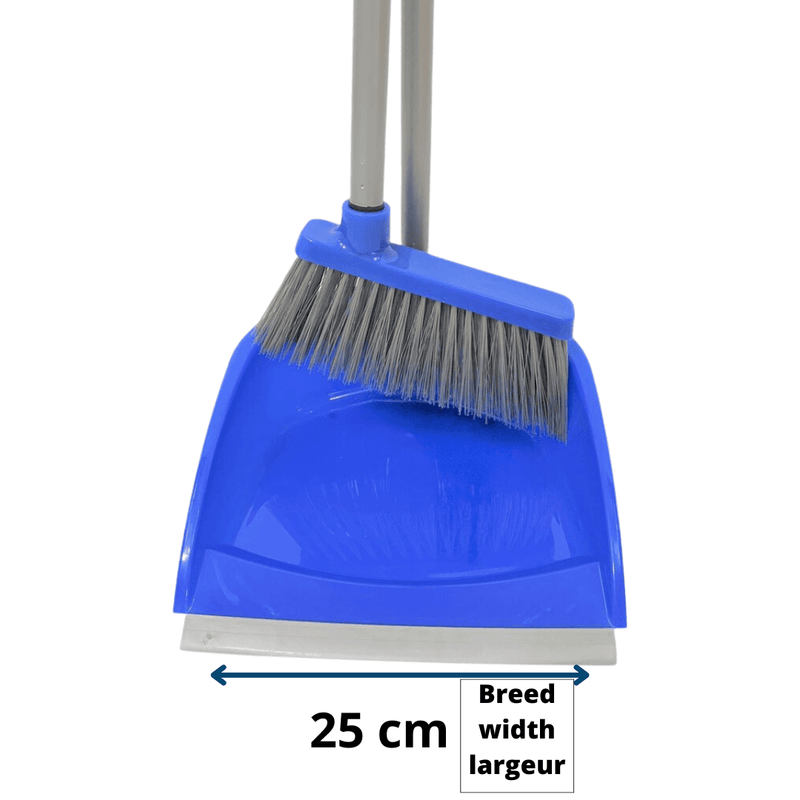 Synx Tools Stoffer & Blik Bluemotion 80 cm met lange stelen  - Schoonmaak artikelen - Bezems / Veger - Bodembewerkers - Bezem - Stelen 80cm
