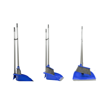 Synx Tools Stoffer & Blik Bluemotion 80 cm met lange stelen  - Schoonmaak artikelen - Bezems / Veger - Bodembewerkers - Bezem - Stelen 80cm