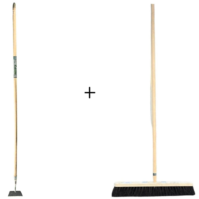 Synx Tools gerade Hacke 16cm + Colombo-Besen 30cm - Hacke - 170cm Stahl mit Griff