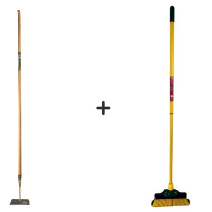 Synx Tools Rechte Schoffel 18cm + Klauwbezem 28cm - Hilt met Steel 160cm - Telescopische steel 70 - 140cm