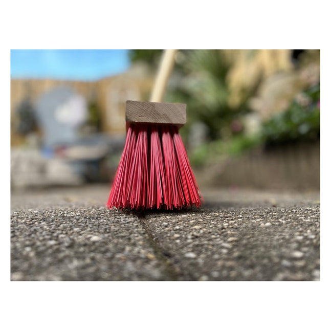 Synx Tools gerade Hacke 12 cm mit Stahl 160 cm + Straßenbesen aus Nylon 35 cm – gerade Hacke 12 cm – Besen für den Außenbereich