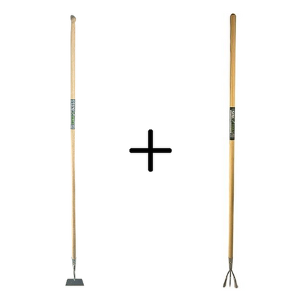 Synx Tools Rechte Schoffel 16cm met Steel 170cm + Tuinkrabber 3 Tanden met Steel 150cm