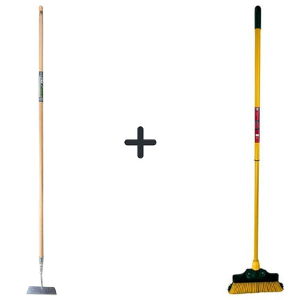 Synx Tools Balai à griffes 35cm - Balais - porte-balai - balai extérieur - balai de rue - Manche télescopique 70 - 140cm
