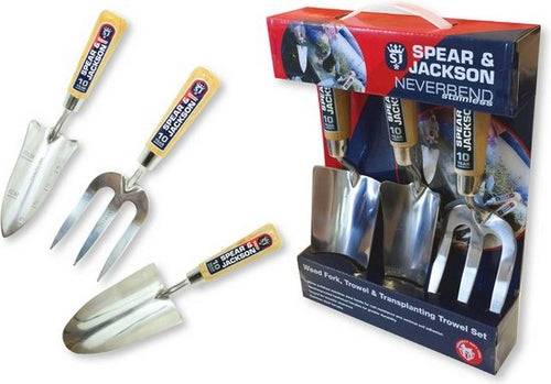 Spear & Jackson plant set RVS gepolijst 3 delig - tuingereedschap set - 3 delige - Tuinierset - Tuinsetje - Gereedschap voor Tuin - tuinschepje
