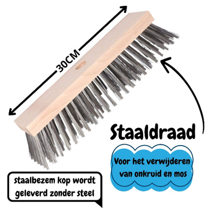 staaldraad bezem zonder steel voor onkruid en terrassen