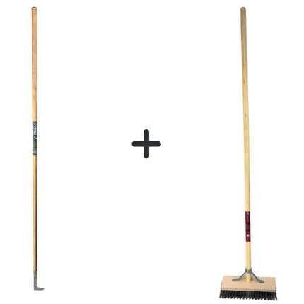 Synx Tools Fugenmesser mit Stiel 150 cm und Stahldrahtbesen – Outdoor-Besen – Stahldraht – mit Stiel 150 cm 