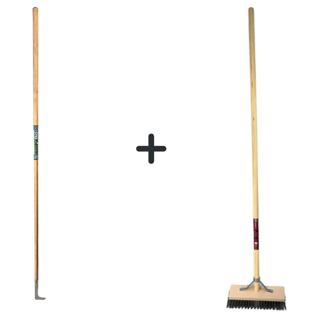 Couteau à joint avec manche 150 cm et balai en fil d'acier Synx Tools - Balai d'extérieur - Fil d'acier - Avec manche 150 cm 