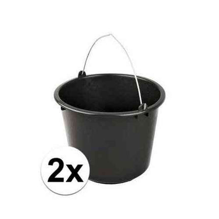 Set van 2 zwarte huishoudemmer 12 liter van kunststof – Synx Store