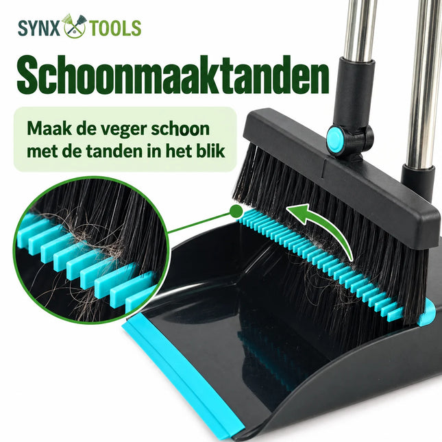stoffer en blik met schoonmaaktanden