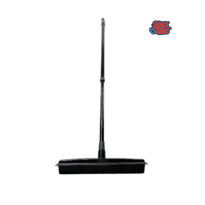 Synx Tools Rubberen bezem zwart met telescopische steel