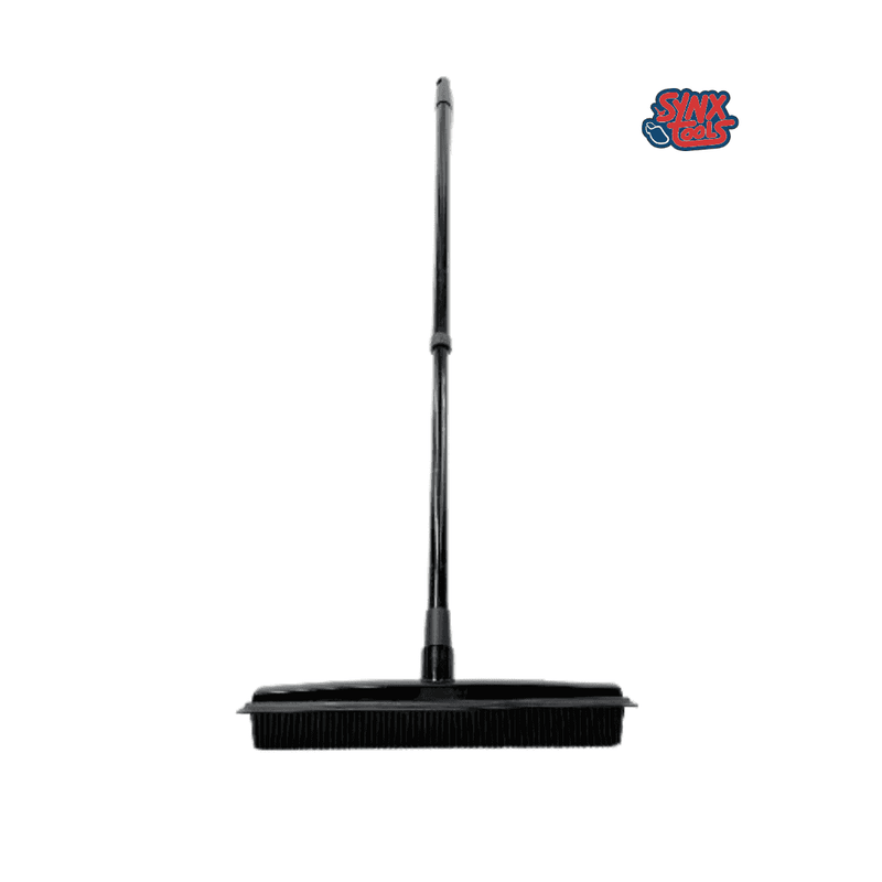 Synx Tools Rubberen bezem zwart met telescopische steel