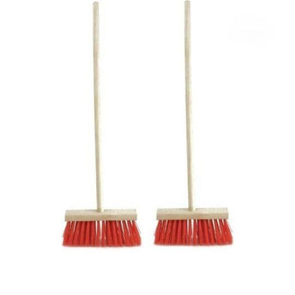 Synx Set 2x Buitenbezem Rood - Tuinartikelen - Veger - 120cm Steel