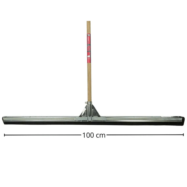 Synx Tools Schrobbezem Union Luiwagen + Werkhandborstel & Vloertrekker 100 cm set van 2 – Harde haren – Duurzame houten steel – Streeploos resultaat – Lengte 150 cm