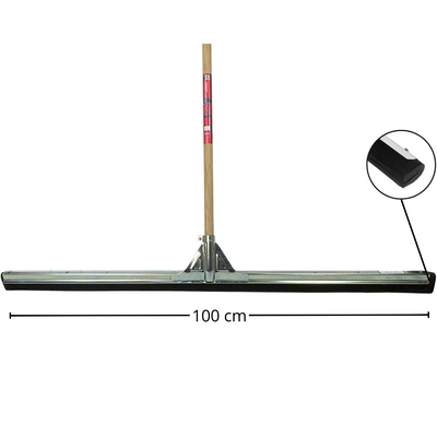 Synx Tools Vloertrekker met steel 100 cm - Watertrekker - Dweilen - vloerwisser met waterkeerrand - Vloermop/Vloerreiniger - Met Steel 150cm