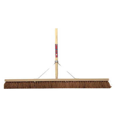 Synx Tools Zaalveger / Bezems - Zachte Bezem 90 cm - Compleet met steel 160cm - Cocosharen - Extra breed - Bezem Binnen  Zachte bezems